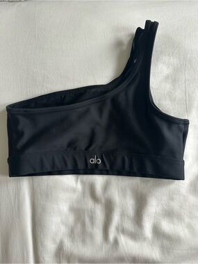 ALO Yoga One-Shoulder Black Sports Bra